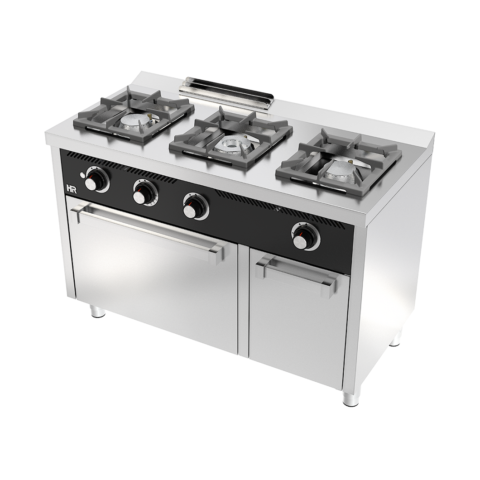 ▷ Cocina a gas 2 fuegos con horno a gas GN 1/1 - HR FAINCA SERIE 600 ✔️  Osteleria